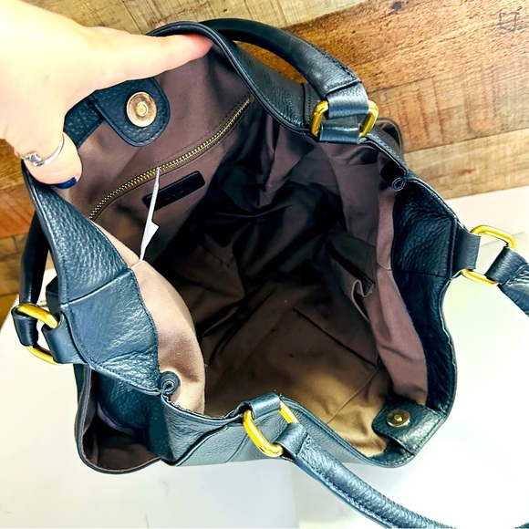 J. Crew Campo Elegant Black Leather Shoulder Bag - Picture 10 of 11